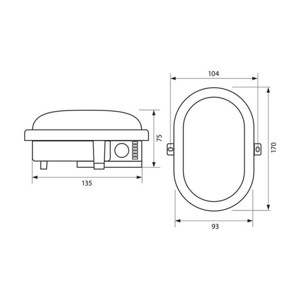Влагозащитена LED плафониера RENE LED 8W BK/CL 4000K - 2