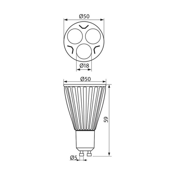LED лампа EXTRALUX-JDR- 6W-280LM- GU10- 2700K - 2