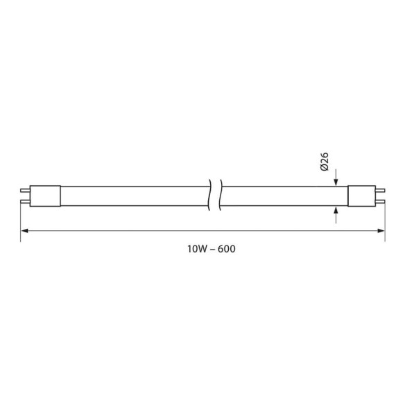 LED тръба ROYAL LED- 10W- 900LM- T8- 600MM- G13- 6400К - 2