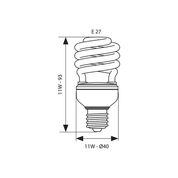 Енергоспестяваща лампа BRIGHT SPIRA- 11W- 630LM- E27- 2700K - 2