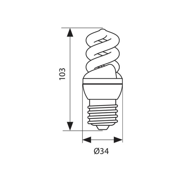 Енергоспестяваща лампа MINI SPIRAL- 11W- 660LM- E27- 4000K - 2