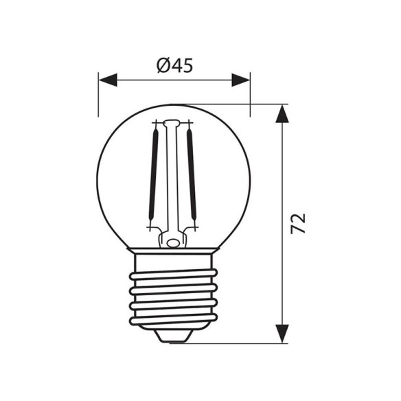 LED филамент лампа FLICK LED- GF45- 4W- 470LM- E27- 3000K - 2