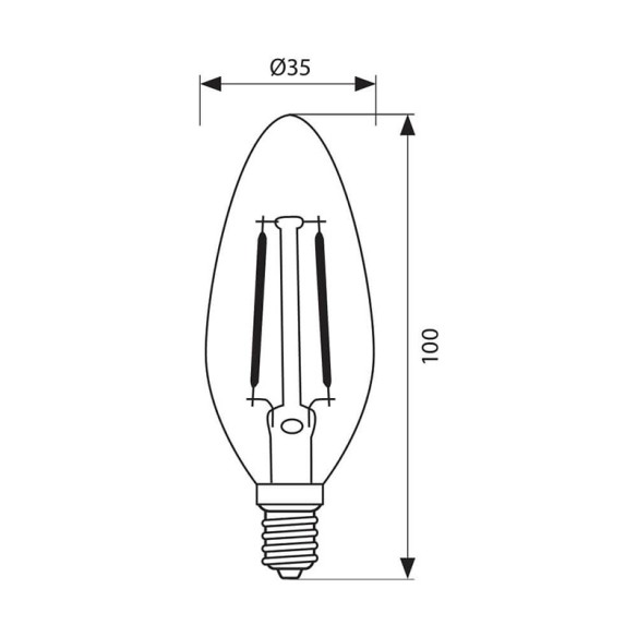 LED филамент лампа FLICK LED- BF35- 4W- 470LM- E14- 3000K - 2