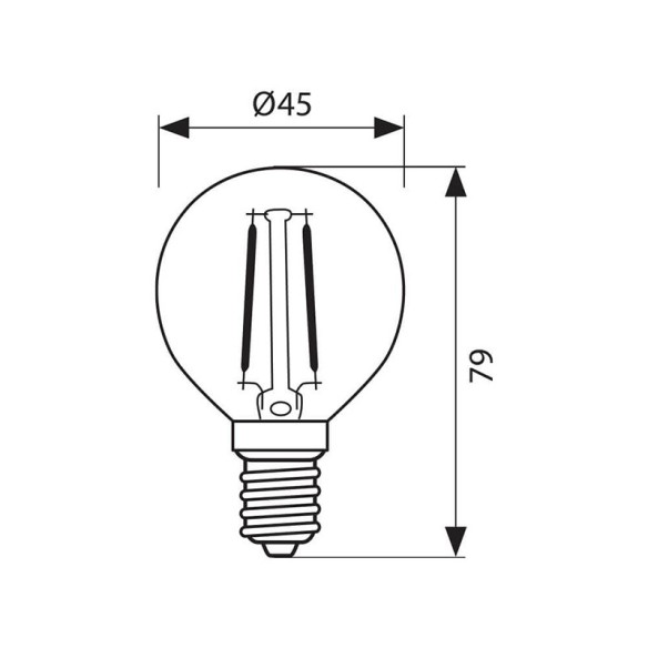 LED филамент лампа FLICK LED- GF45- 4W- 470LM- E14- 3000K - 2