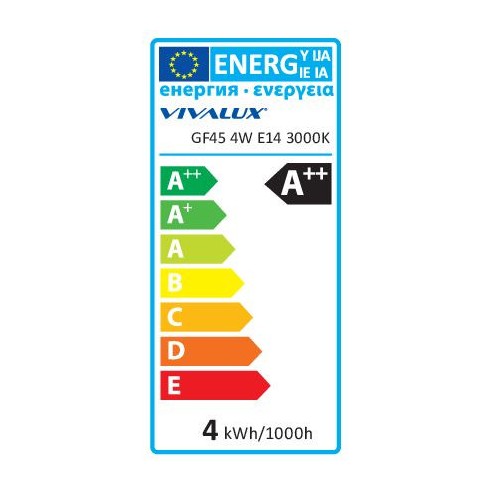 LED филамент лампа FLICK LED- GF45- 4W- 470LM- E14- 3000K - 3