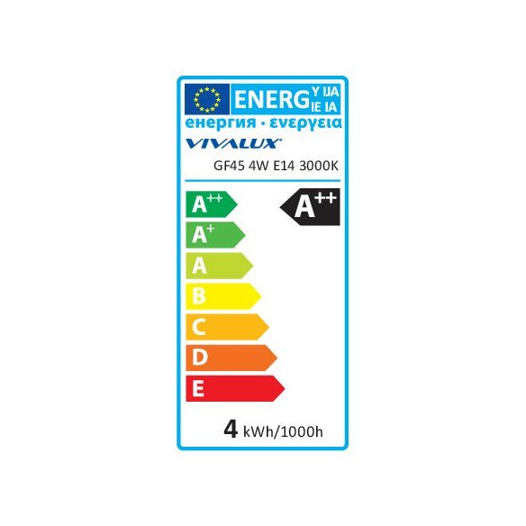 LED филамент лампа FLICK LED- GF45- 4W- 470LM- E14- 3000K - 3