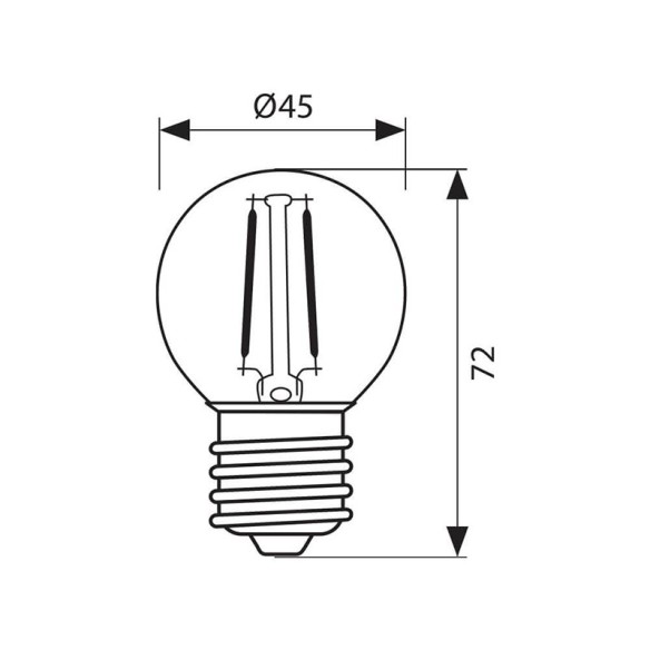 LED филамент лампа FLICK OPAL LED- GFO45- 4W- 400LM- E27- 4000K - 2