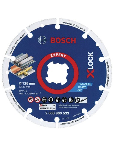 Диамантен диск за метал X-LOCK 125 x 22,23 mm на BOSCH - 1