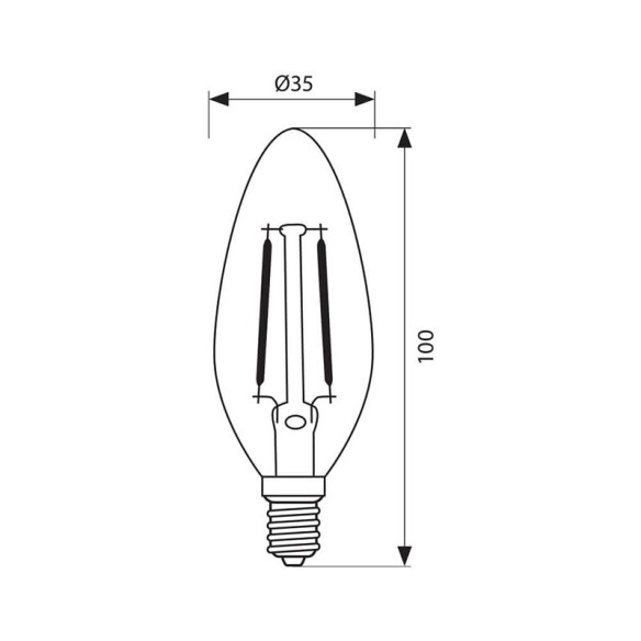 LED филамент лампа FLICK OPAL LED- BFO35- 4W- 400LM- E14- 4000K - 2