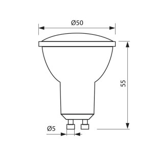 LED лампа XARD LED- JDR- 5W- 330LM- GU10- 3000K - 1 2