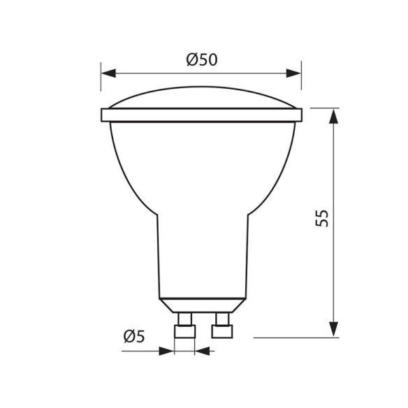 LED лампа XARD LED- JDR- 5W- 330LM- GU10- 3000K - 2