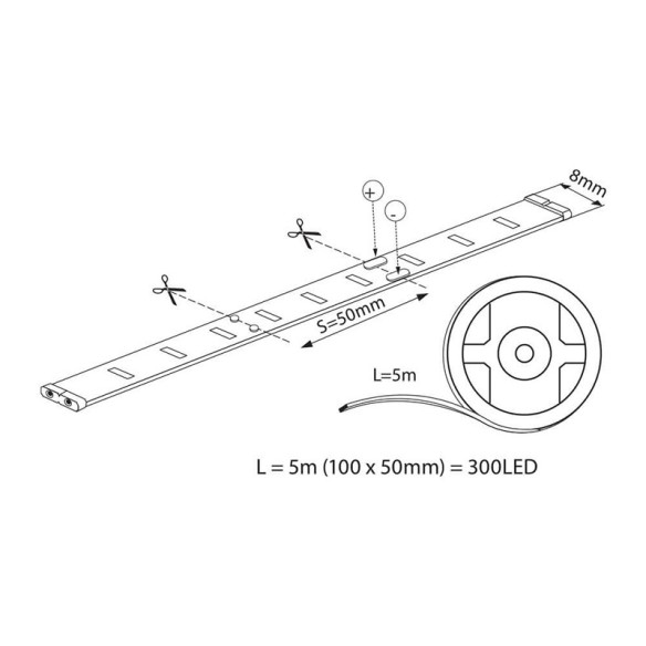 LED лента CODA LED жълта IP20, 5 м - 2