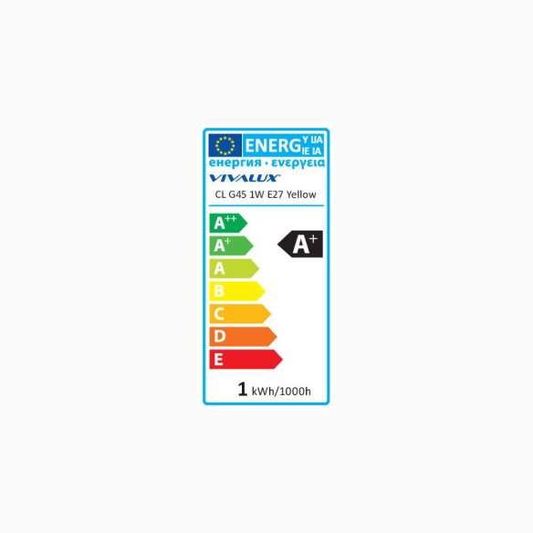 LED лампа COLORS LED- G45- 1W- E27- ЖЪЛТО - 3