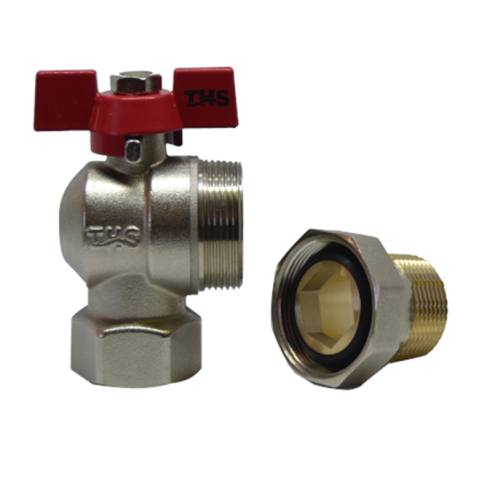 Cферичен кран с холендър със салников механизъм ъглов 1" - 3