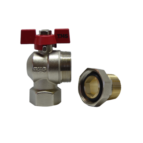 Cферичен кран с холендър със салников механизъм ъглов 3/4" - 3