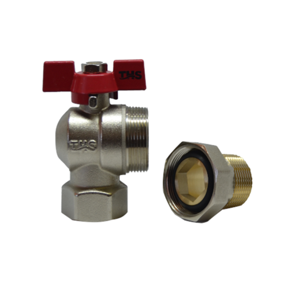 Cферичен кран с холендър със салников механизъм ъглов 3/4" - 3