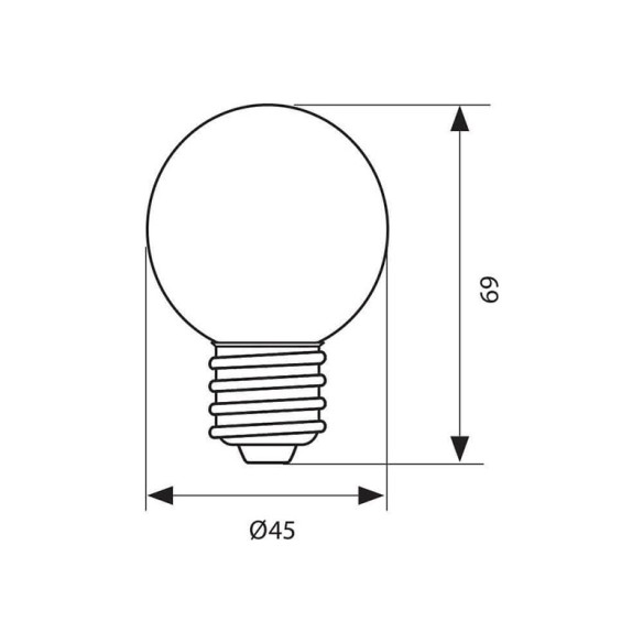 LED лампа COLORS LED- G45- 1W- 70LM- E27- 6400K - 3