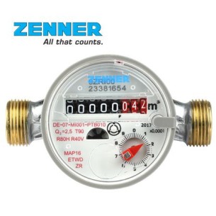 Вoдoмep за топла вода без холендри 5 куб.м -  3/4“ - ZENNER - 1