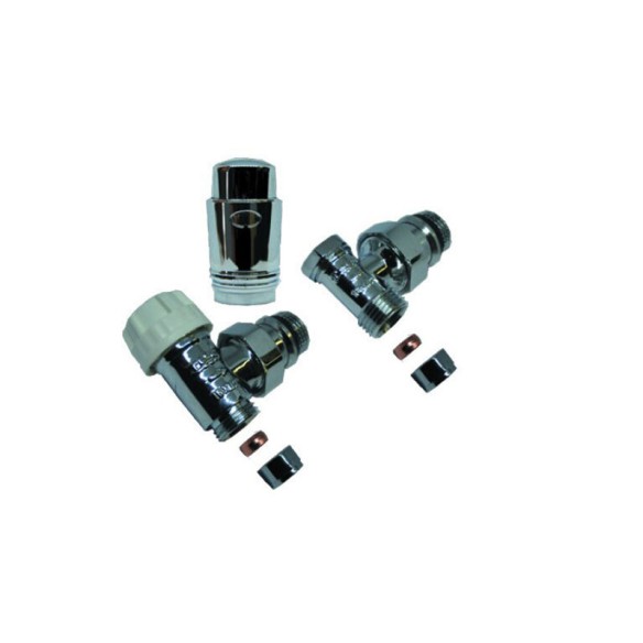 Радиаторен сет Cayman-5 Chrome - ъглов - 1/2"x16мм и 1/2"x15мм - 3
