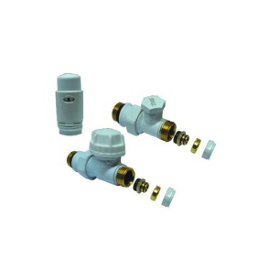 Радиаторен сет Cayman-5 White - прав - 1/2"x16мм и 1/2"x15мм - 1 2