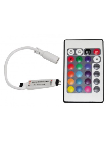 Инфрачервен контролер с дист. управление за RGB MINI 24 бутона 72W - 1