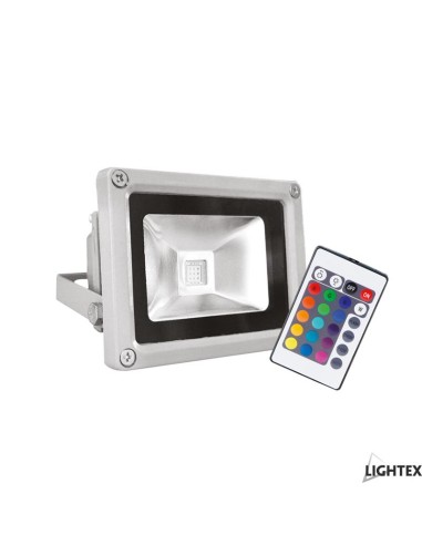 LED прожектор сребро 10W RGB с дистанционно управление IP65 - 1