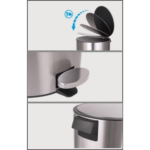 Тоалетно кошче за баня, сив мат - 3