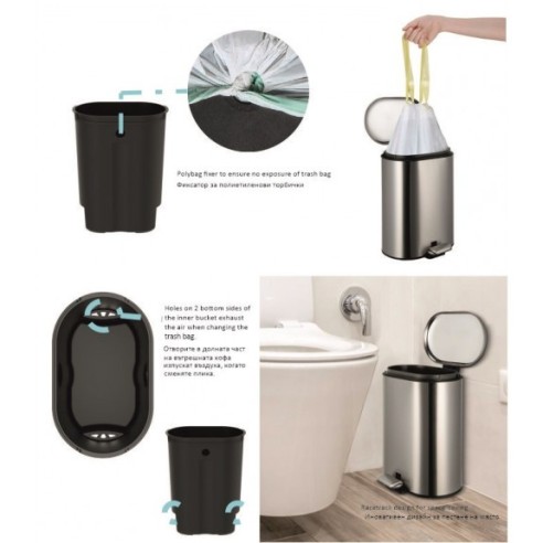 Тоалетно кошче за баня и четка за тоалетна чиния - 3