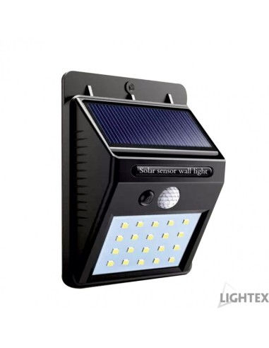 LED соларен аплик със сензор 3W 6500K черен IP55