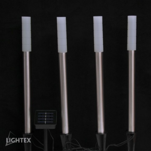 LED соларна лампа 0.2W IP44 4000K H400mm батерия 600mAh 4 бр. комплект
