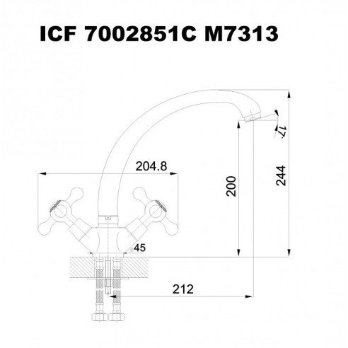 Месингов смесител за кухненски умивалник Ретро, стоящ - 2