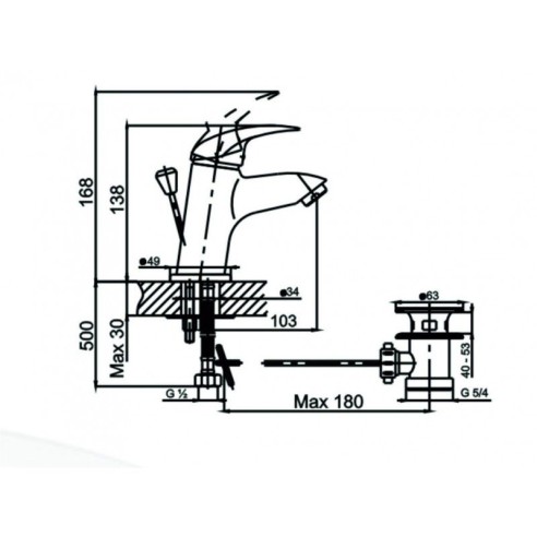 Месингов смесител за баня Пиедмонт - 2