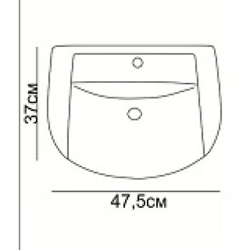 Порцеланов умивалник за баня, 47,5x37x19,5 см - 2