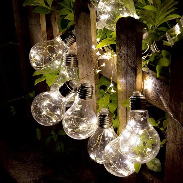 LED соларно въже BULB с 10 крушки 0.1W 3000K 3LМ IP44 - 2