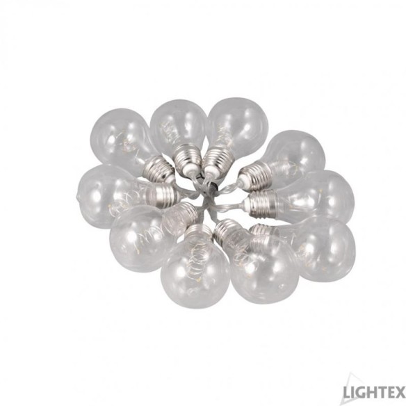 LED соларно въже BULB с 10 крушки 0.1W 3000K 3LМ IP44 - 3
