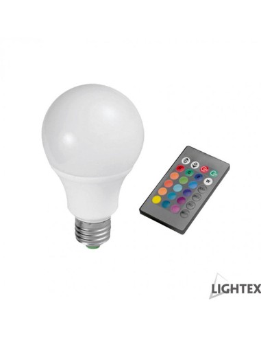 LED лампа 7W E27 RGB+3000K IP44 димируема с дистанционно - 1