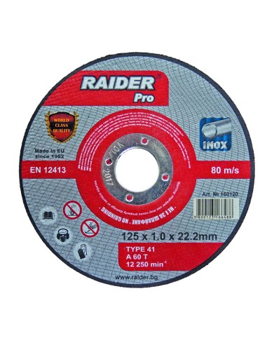 Диск за метал 115х1.0х22.2 мм A60T Inox RDP - Raider - 1