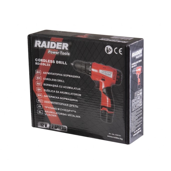 Акумулаторна бормашина 12V 2-ск. 1.5Ah 24Nm RD-CDL33 - Raider - 2