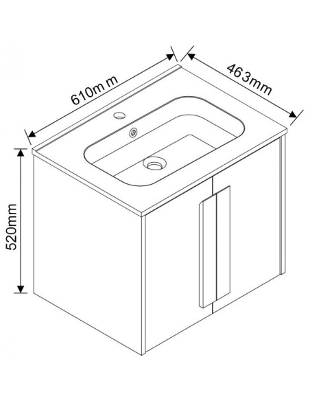 Шкаф за баня с умивалник Амелия с размери 50х45х60 см IC-6451 - 3