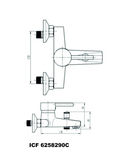 Месингов смесител за вана и душ Кристи с аксесоари Рока IC-6258290 - 2