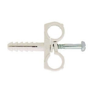 Двойна скоба ф22 с дюбел 10х40мм и винт - 1