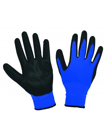 Работни ръкавици синьо трико / черен нитрил Top Strong - 1