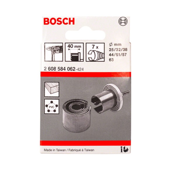 Боркорона за дърво 7 части 25-63/40мм BOSCH