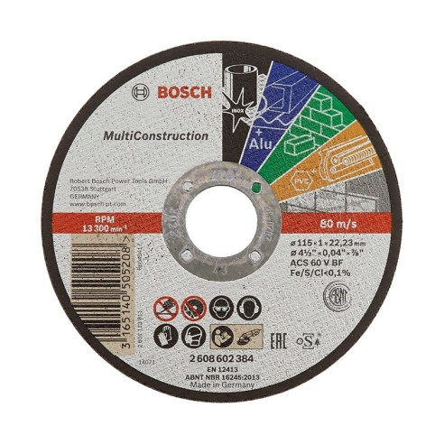 Диск за метал 115х1х22.2 мм Multi Construction Rapido BOSCH - 1