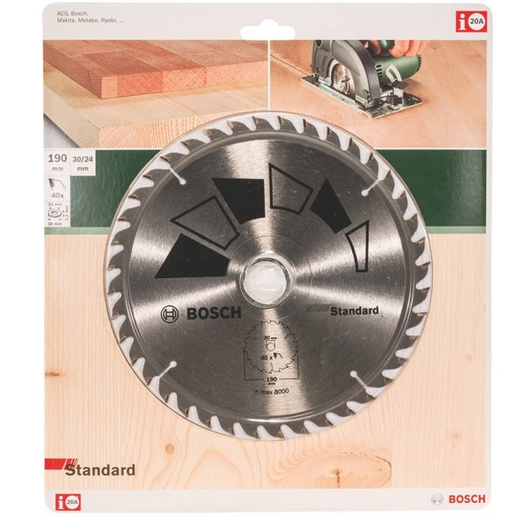 Диск за циркуляр GT WO H 190х20 мм 24 BOSCH - 2