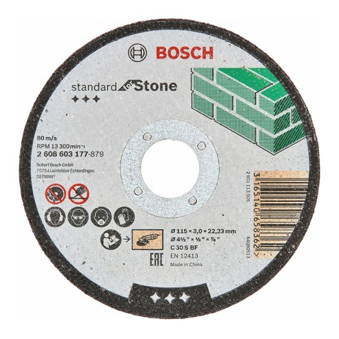 Диск за камък 115х3х22.23 мм Standard for Stone BOSCH - 2