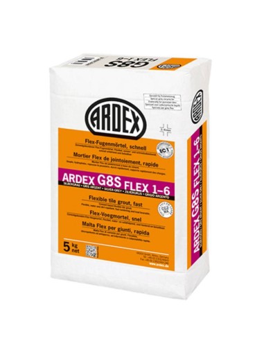 Бърза еластична фугираща смес G8S FLEX 1-6 пясъчносива 5кг ARDEX - 1