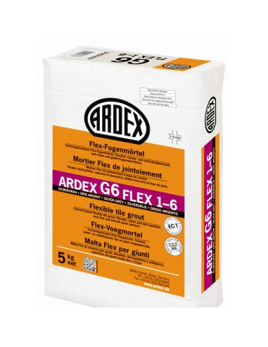 Еластична фугираща смес G6 FLEX 1-6 сребърно сиво 5кг ARDEX - 1