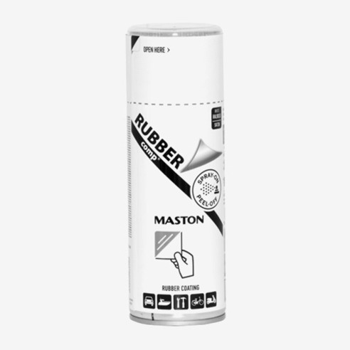 Спрей каучуково покритие Maston RUBBERcomp бял сатен 400 ml - 1