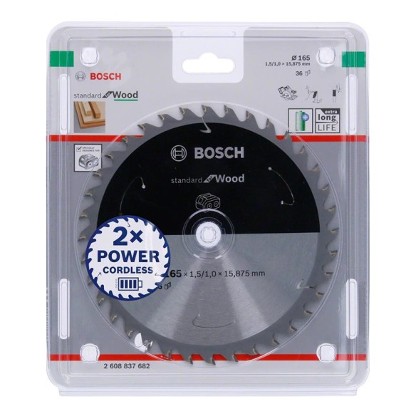 Диск за циркуляр Standard for Wood 165x1.5/1x20 T24 BOSCH - 2